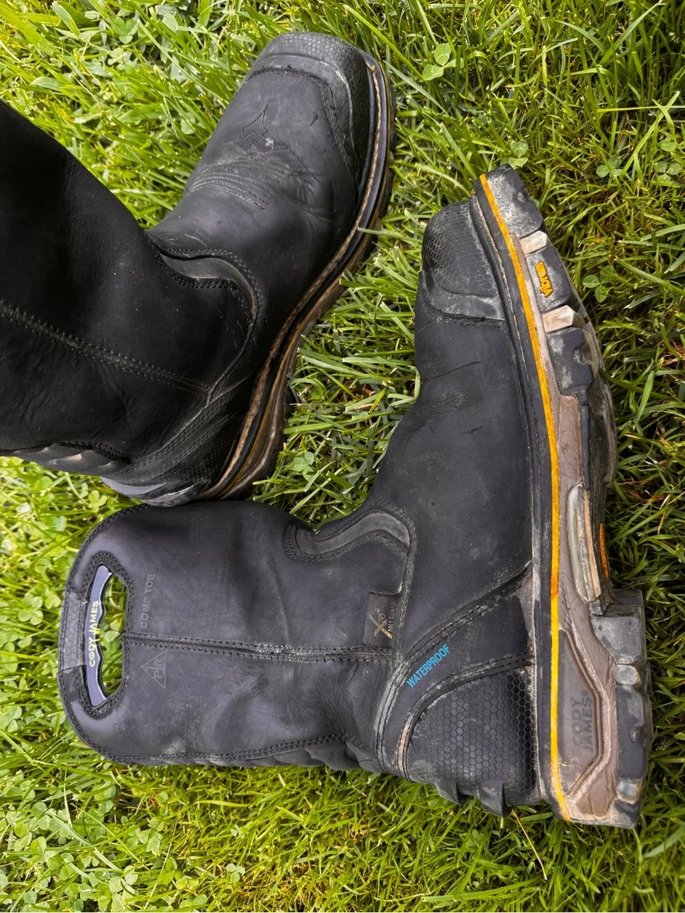 Cody James Men's Black Pull-On Work Boots